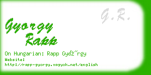 gyorgy rapp business card